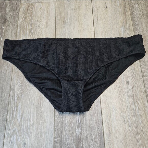 J. Crew Textured Full Coverage Bikini Bottom Black Women's 2X Plus Swim Separate - Picture 1 of 7